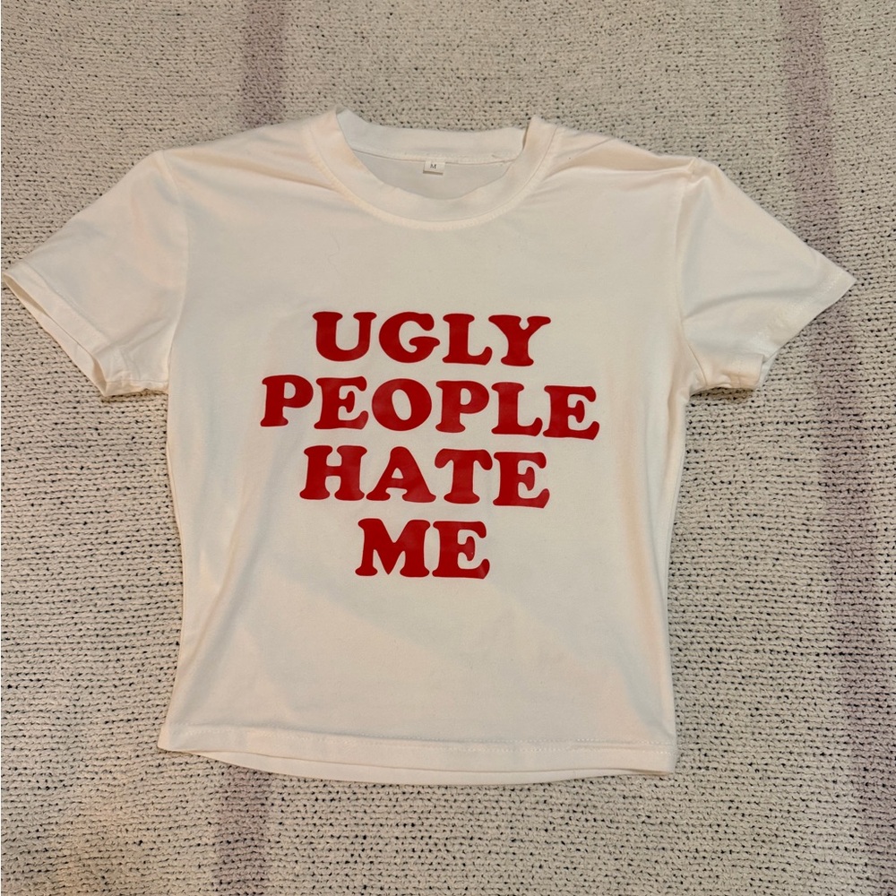 SUNO White Tee with Bold Red Text